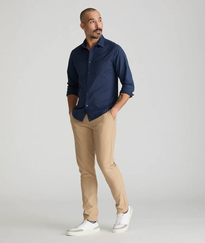 navy blue shirt pant combination
