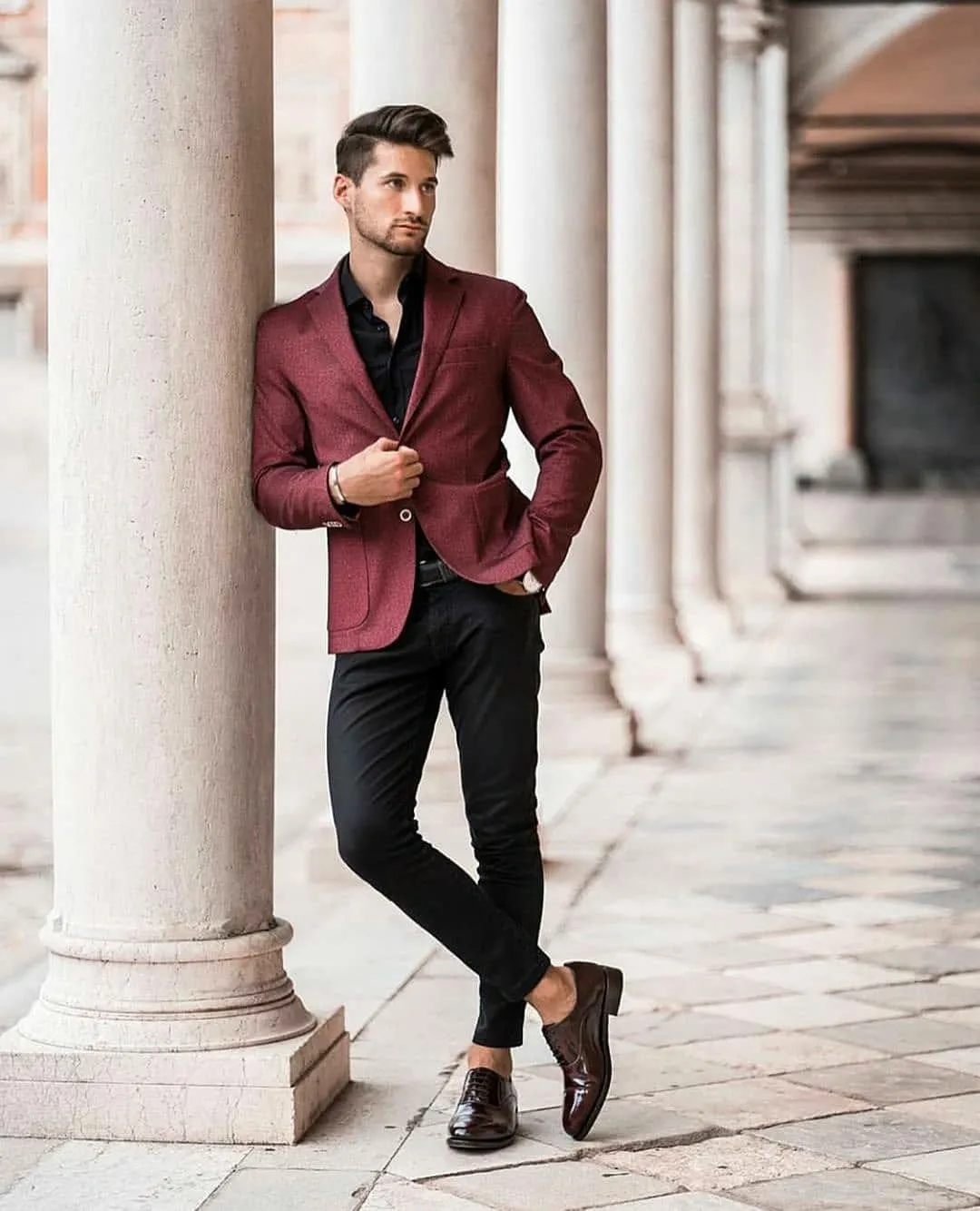 Maroon Blazer Combination