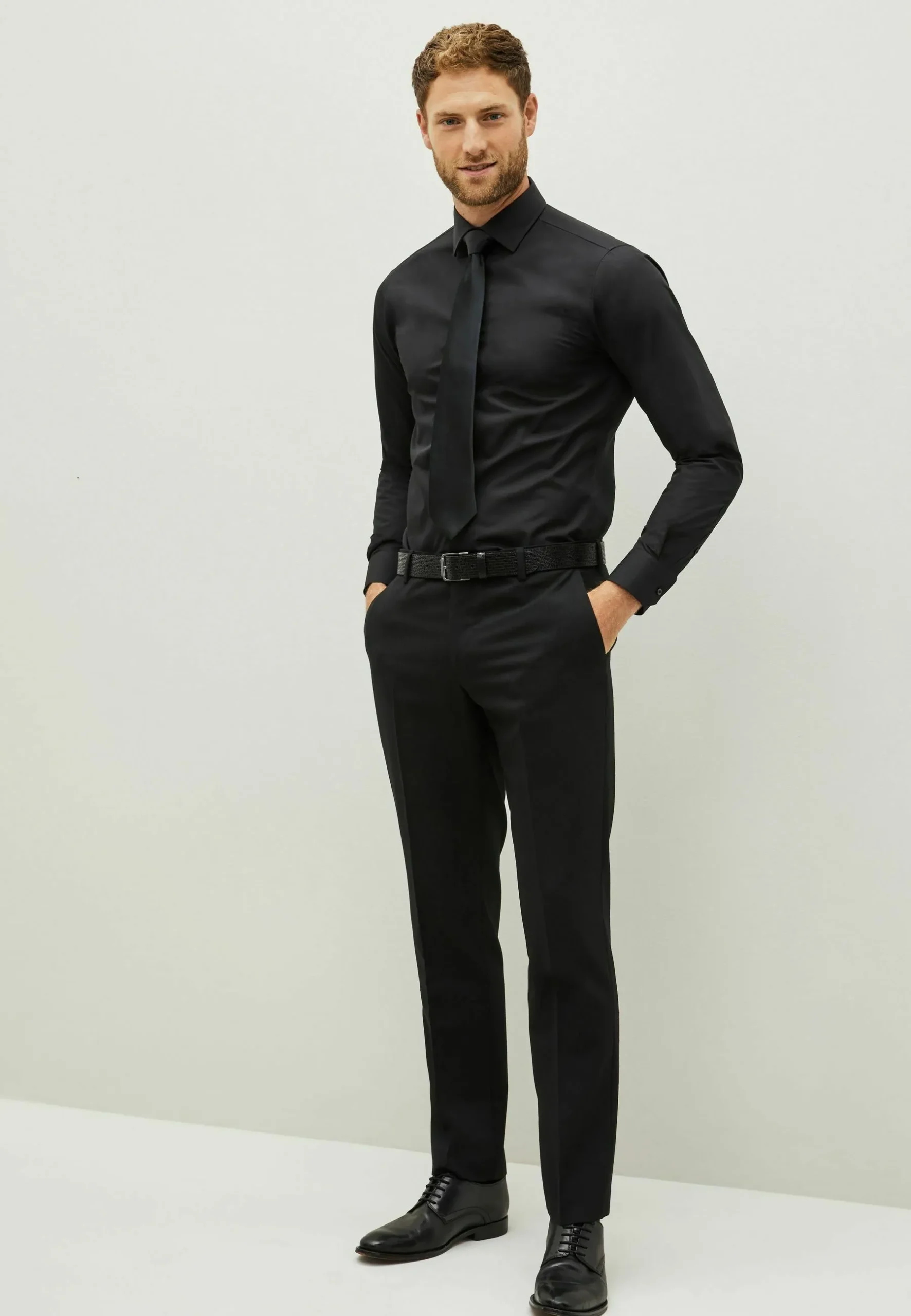 black shirt combination formal