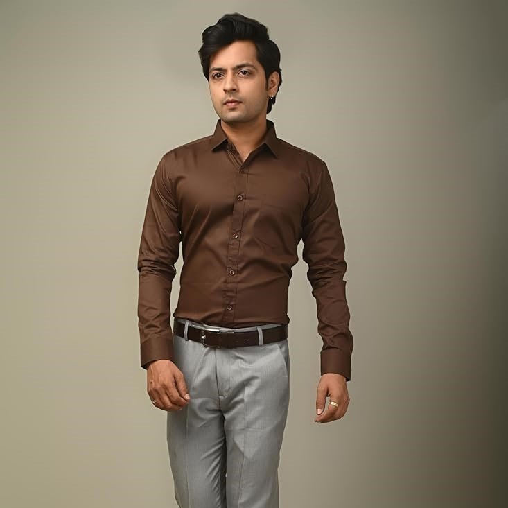  Brown Shirt with Grey Pants