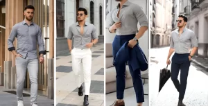 Men wearing stylish Gray Shirt Combination