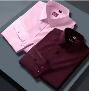 Pink Shirt Combination and maroon shirts on a flat surface