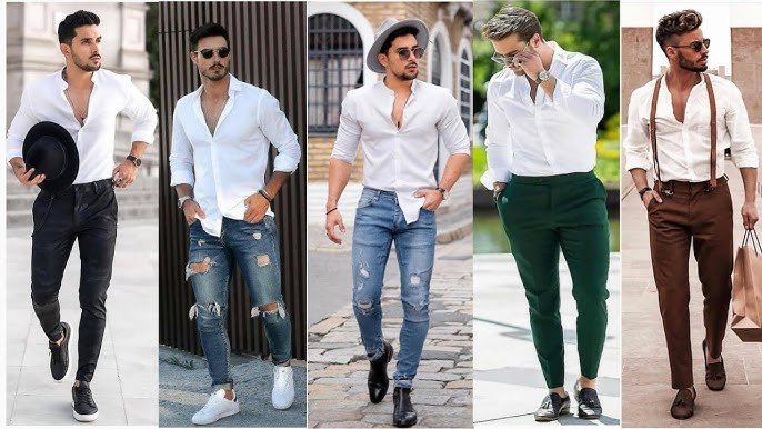 white shirt combination jeans
