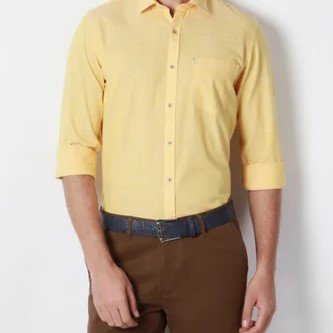 Yellow Shirt with Brown Pants