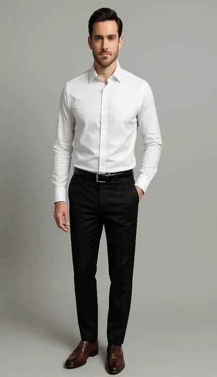 black Pant and White shirt Combination – Bold & Polished