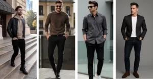 Stylish Black Jeans Combination Shirt