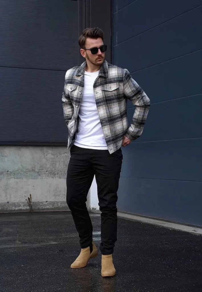 Casual flannel jacket outfit for men