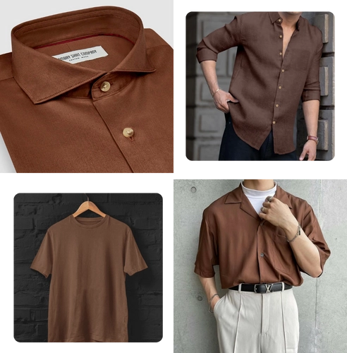 Brown Shirt Combination paired with modern outfit