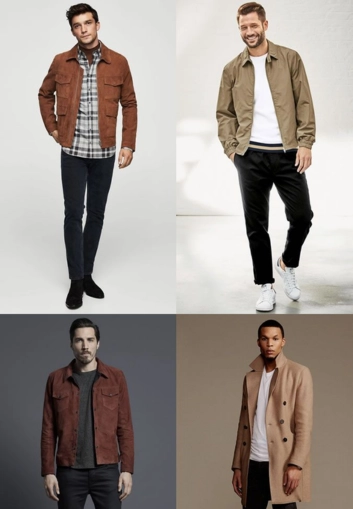 Various casual jackets and pants looks